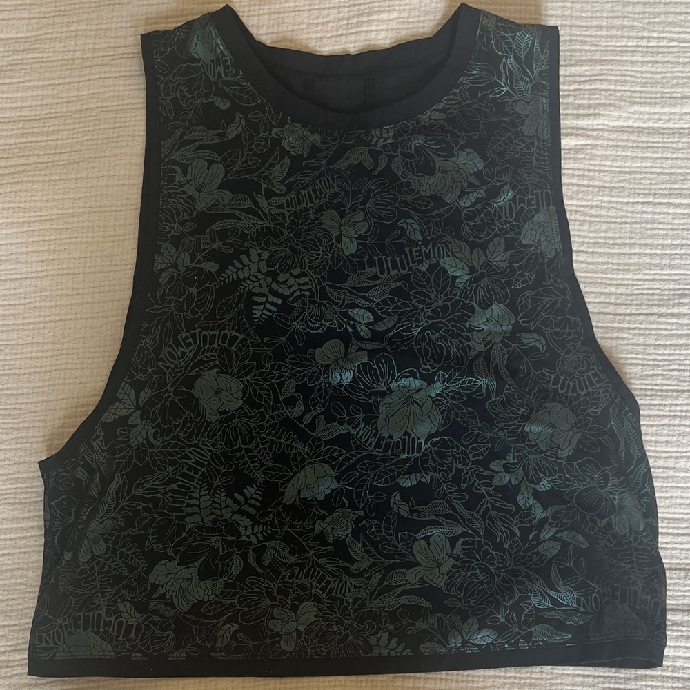 Lululemon Black Iridescent Floral Tank Top
